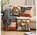 FELIXLEO Kissenbezug 4er Set Herbst Kürbis Deko 45x45 cm Bild 5