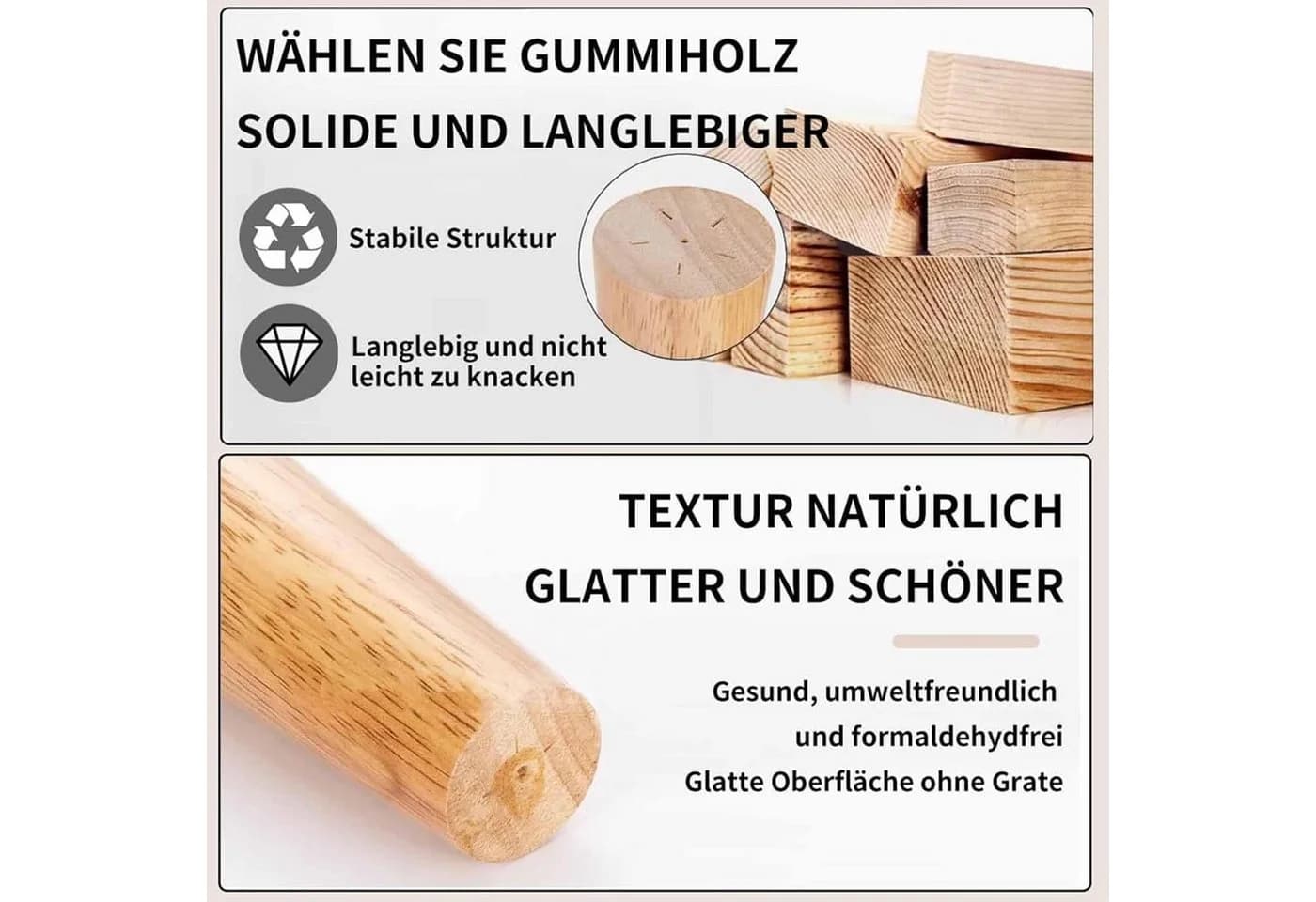 FELIXLEO Möbelfuß 4er Holz 10cm Konisch - Bild 3