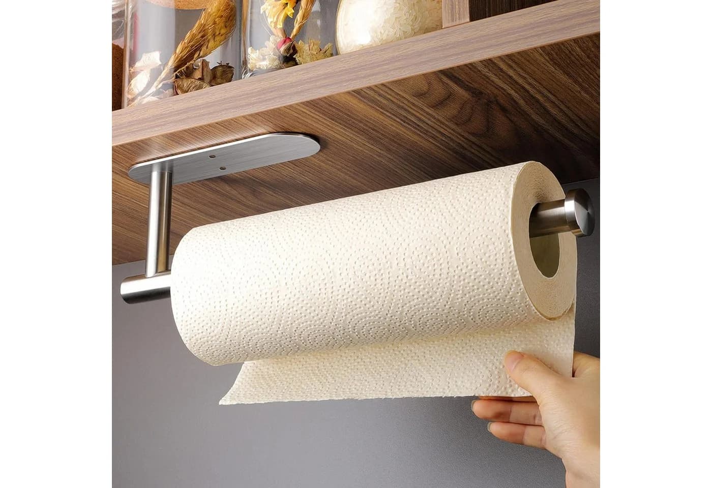 FELIXLEO Küchenrollenhalter Edelstahl Selbstklebend Unterbau - Bild 2