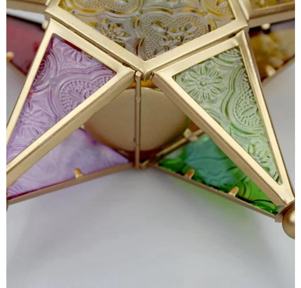 FELIXLEO Hängekerzenhalter Glas Sternform Schwarz Marokkanisch - Bild 5