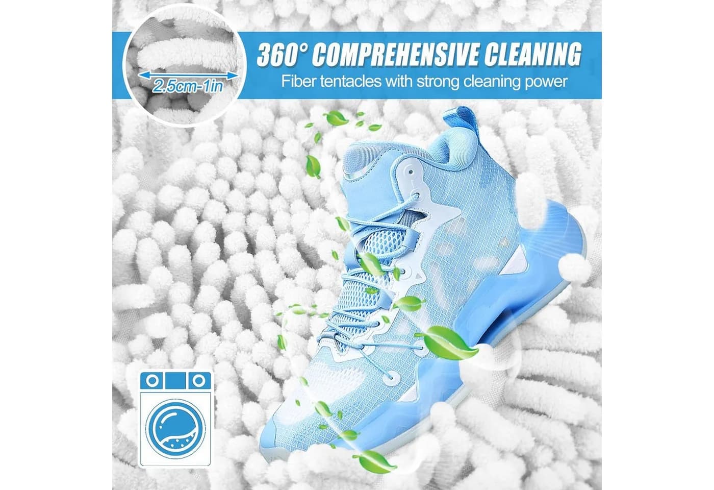 FELIXLEO Schuhwaschbeutel Weiß 360° Reinigungsflaum - Bild 3