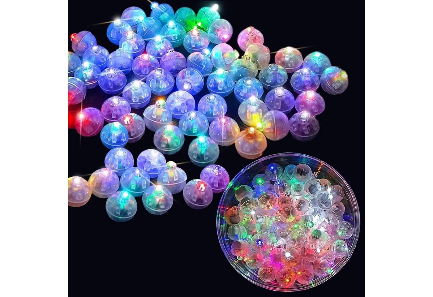 FELIXLEO LED-Leuchtmittel 120 Stück Mini Ballonlichter Bunt - Bild 2