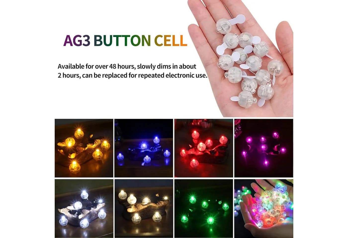 FELIXLEO LED-Leuchtmittel 120 Stück Mini Ballonlichter Bunt - Bild 5