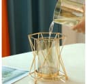 FELIXLEO Dekovase Glas Metall Ständer Gold Geometrisch Bild 4