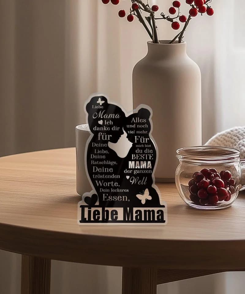 FELIXLEO Acrylschild Liebe Mama mit Holzbasis - Bild 5
