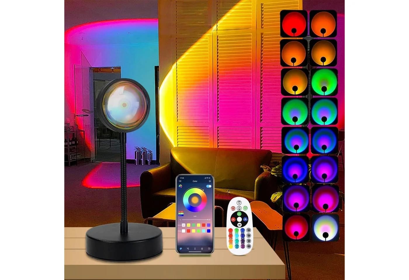 FELIXLEO LED-Sternenhimmel Sunset Lampe mit App-Steuerung und 4 Modi - Bild 2