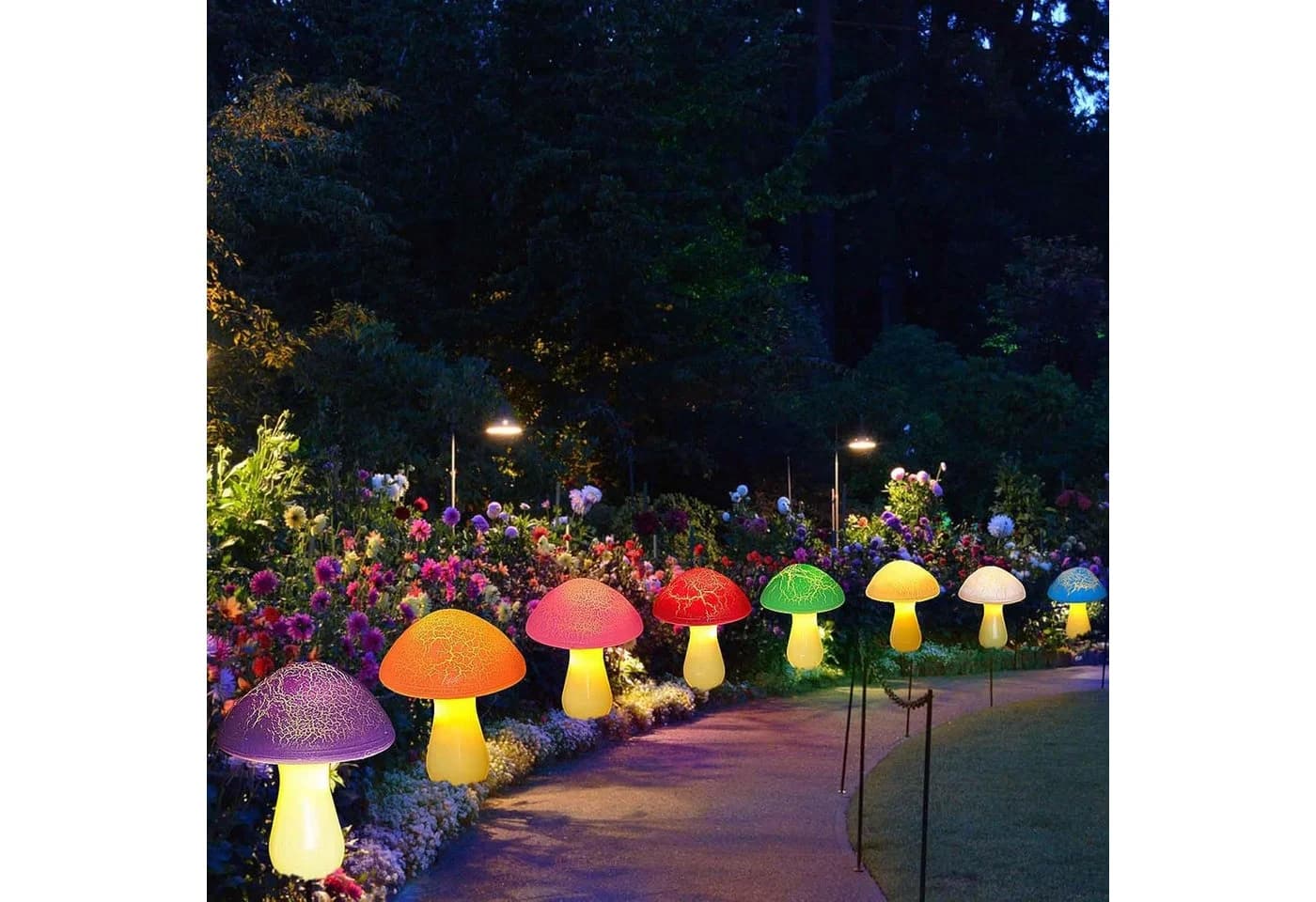 FELIXLEO LED Solarleuchte 8 Stk Pilz Cracked Style Garten Deko - Bild 4