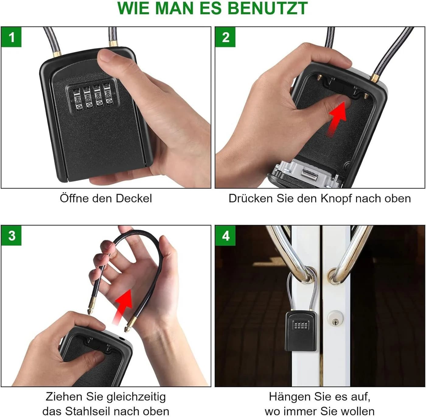 FELIXLEO Möbeltresor Schlüsseltresor Wasserdicht mit abnehmbarem Kabel - Bild 5