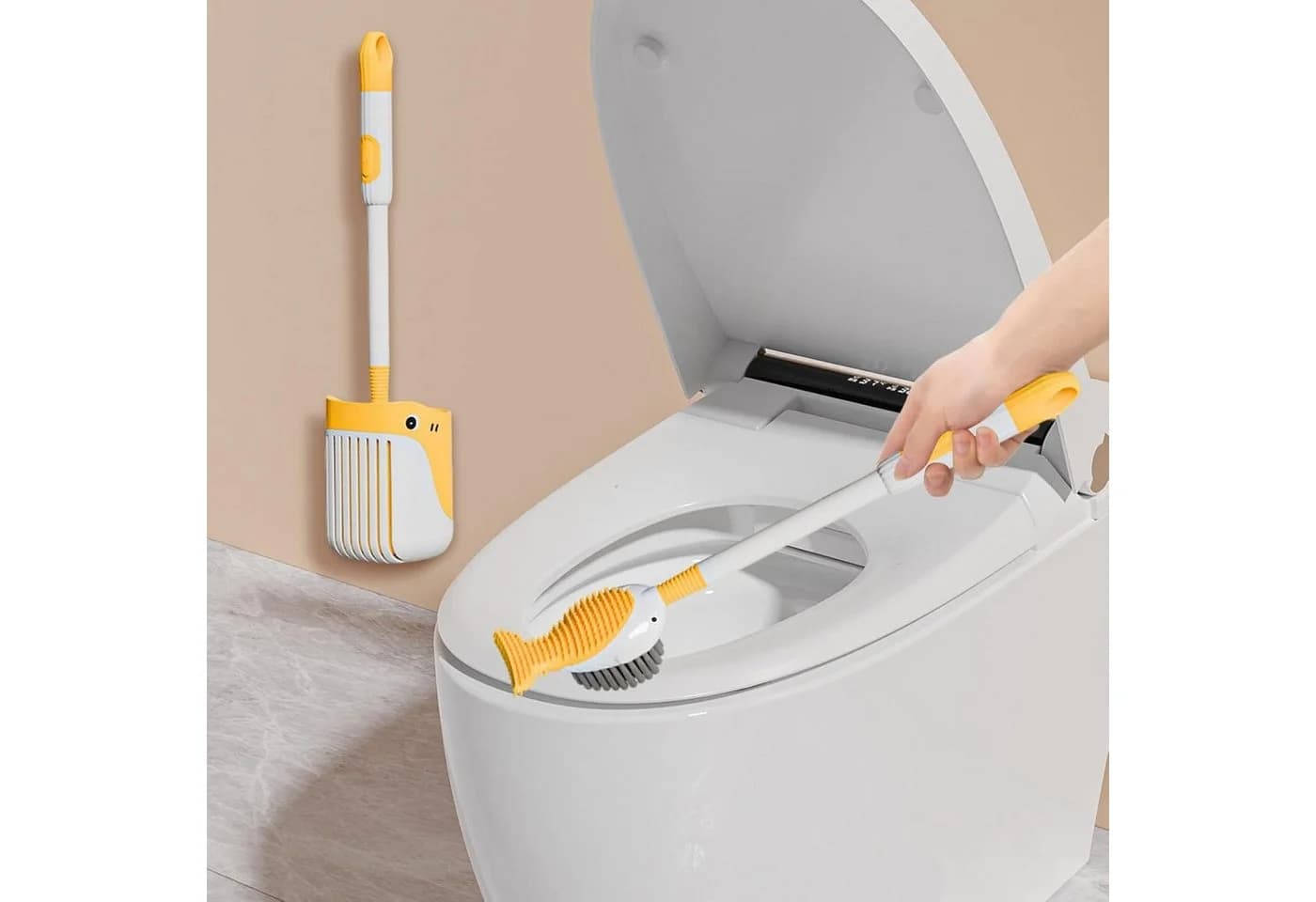 FELIXLEO WC-Reinigungsbürste Süßes Wal Design mit Saugnapf