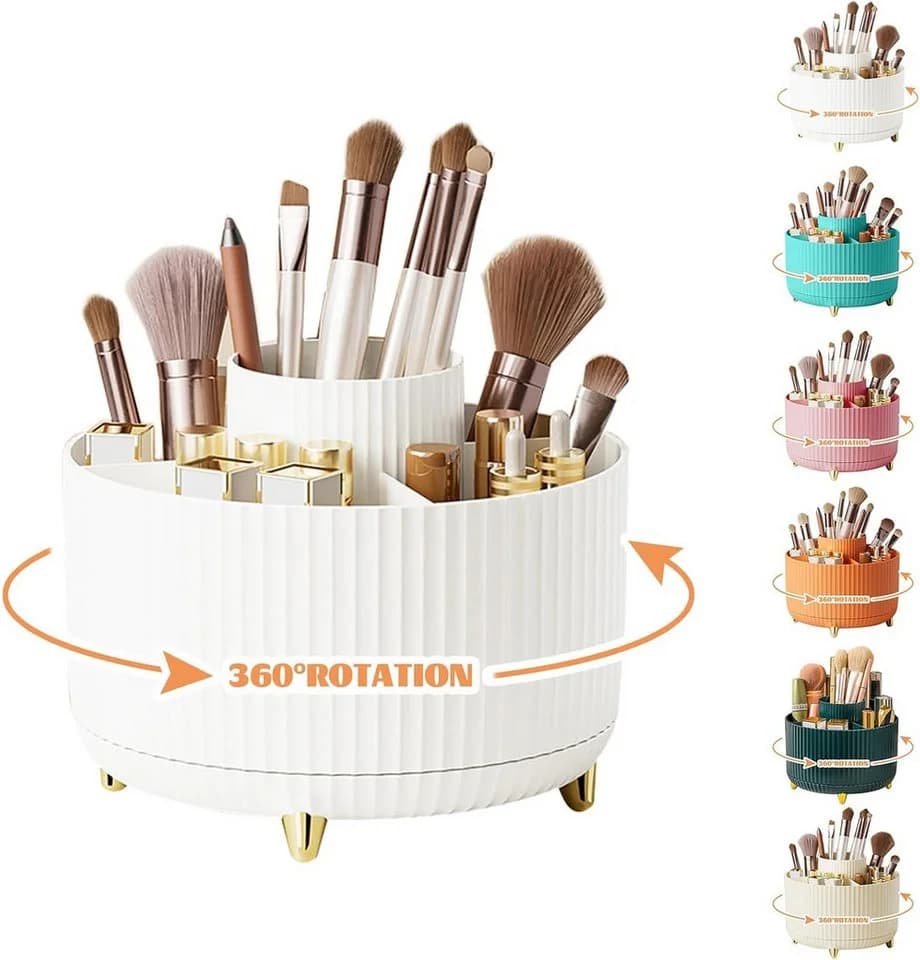 FELIXLEO Kosmetik Organizer 360° drehbar 5 Fächer Weiß - Bild 2