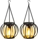 FELIXLEO Solar Hängelampen 2 Stück Metall Laternen Garten LED IP65 Bild 2