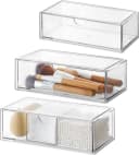 FELIXLEO Make-Up Organizer 3er Set Acryl Stapelbar Transparent Bild 2