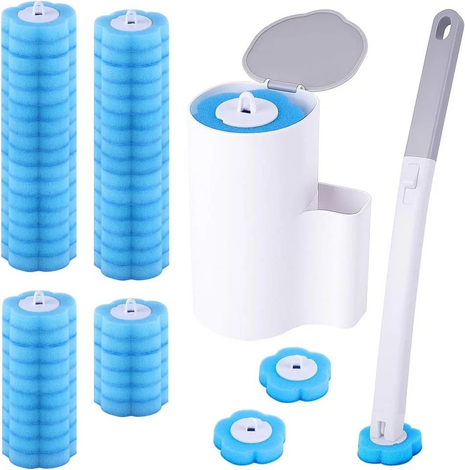 FELIXLEO Einweg WC-Reinigungsbürste mit 48 Köpfen & Halterung - Bild 2