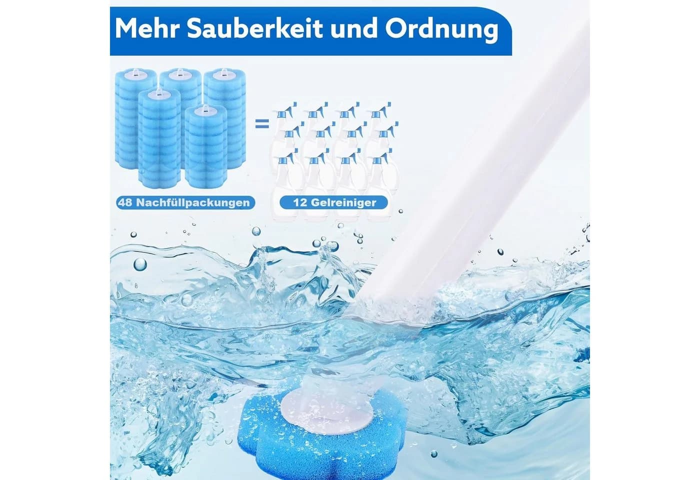 FELIXLEO Einweg WC-Reinigungsbürste mit 48 Köpfen & Halterung - Bild 4