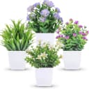 FELIXLEO Kunstpflanzen 4 Stück mit Blumen Grün Bild 2