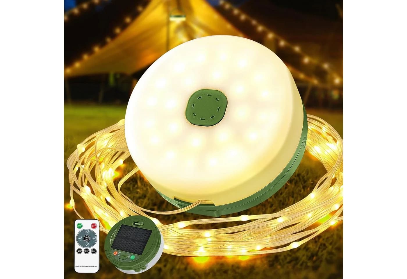 FELIXLEO LED-Lichterkette Camping Solar USB 10M wasserdicht 8 Modi - Bild 2