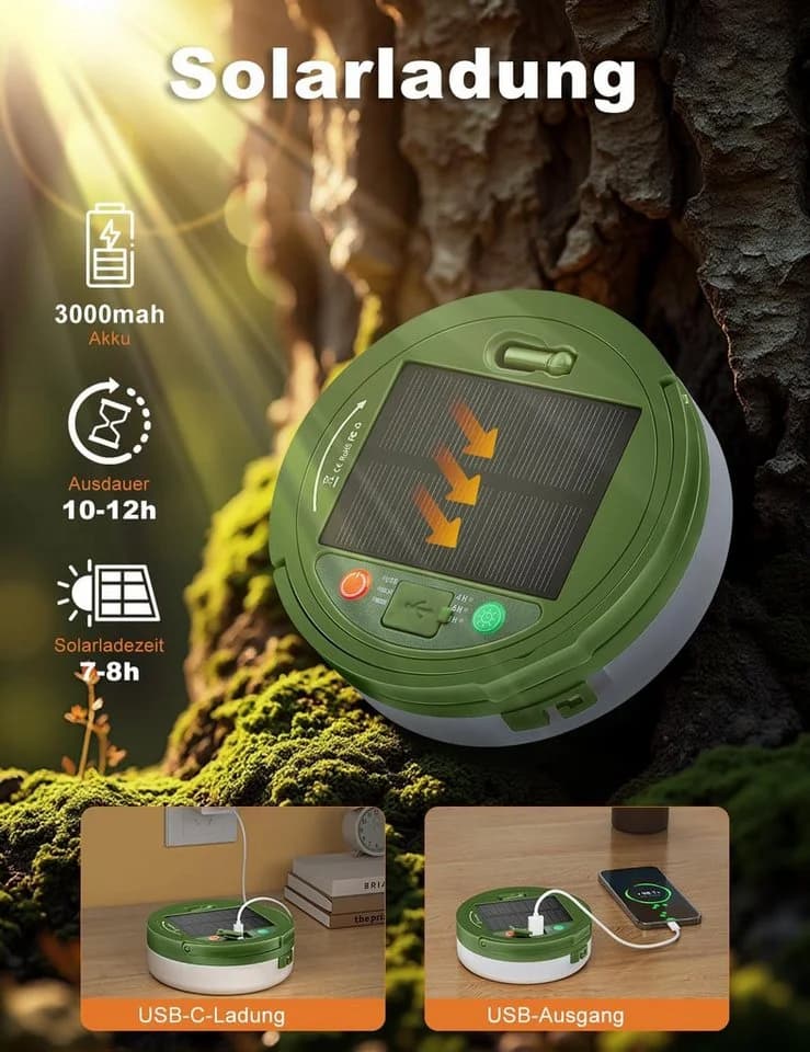 FELIXLEO LED-Lichterkette Camping Solar USB 10M wasserdicht 8 Modi - Bild 3