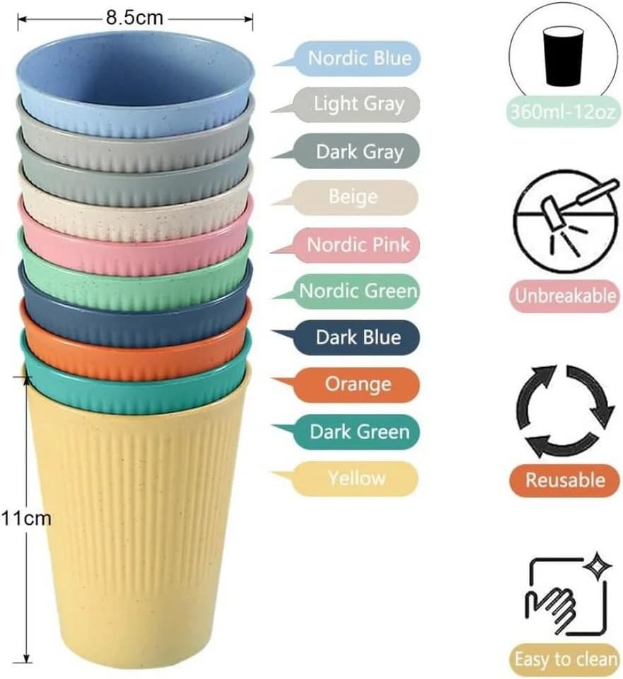 FELIXLEO Trinkbecher 10er Set BPA-frei unzerbrechlich bunt PP-Material - Bild 5