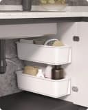 FELIXLEO Schubladenbox 2 Stück ausziehbarer Schrank Organizer Küche Bad Weiß Bild 2