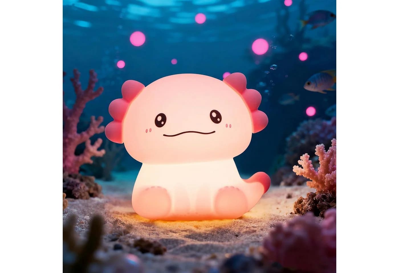 FELIXLEO LED Nachtlicht Axolotl Silikon Dimmbar Touch Aufladbar - Bild 2