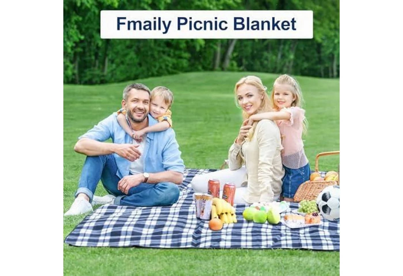 FELIXLEO Picknickdecke XXL 300x300cm wasserdicht sandfrei blau - Bild 4