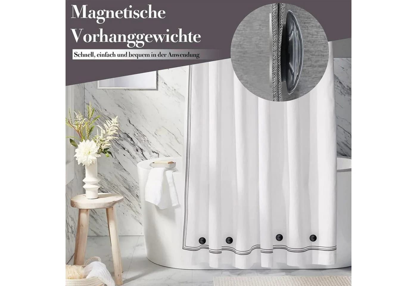 FELIXLEO Magnetische Duschvorhang-Gewichte Rund - Bild 5