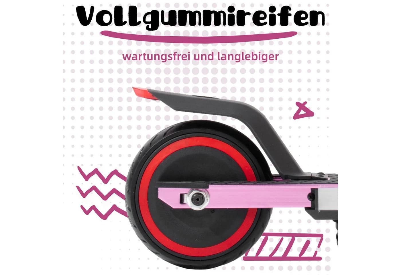 Vankel Elektro-Kinderroller 6-15 Jahre Rosa - Bild 4