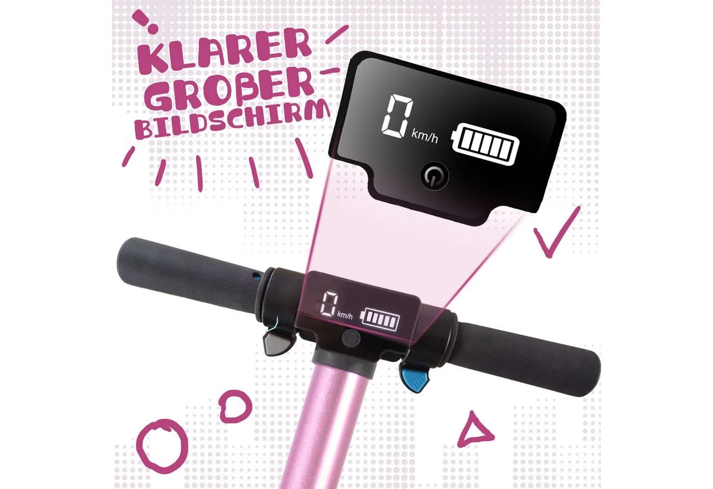 Vankel Elektro-Kinderroller 6-15 Jahre Rosa - Bild 5