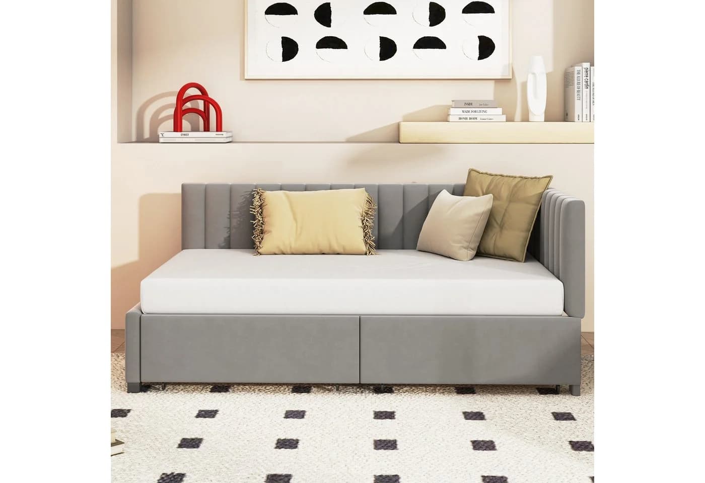 Odikalo Polsterbett Schlafsofa 90x200 mit Stauraum