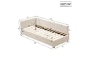 Odikalo Polsterbett Schlafsofa 90x200 mit Stauraumschubladen Beige/Grau Bild 4