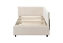 Odikalo Polsterbett Schlafsofa 90x200 mit Stauraumschubladen Beige/Grau Bild 5