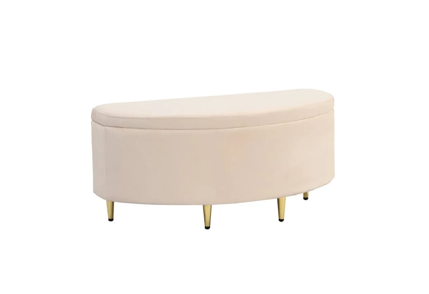 Odikalo Polsterbank Aufbewahrungshocker Samt Beige - Bild 2