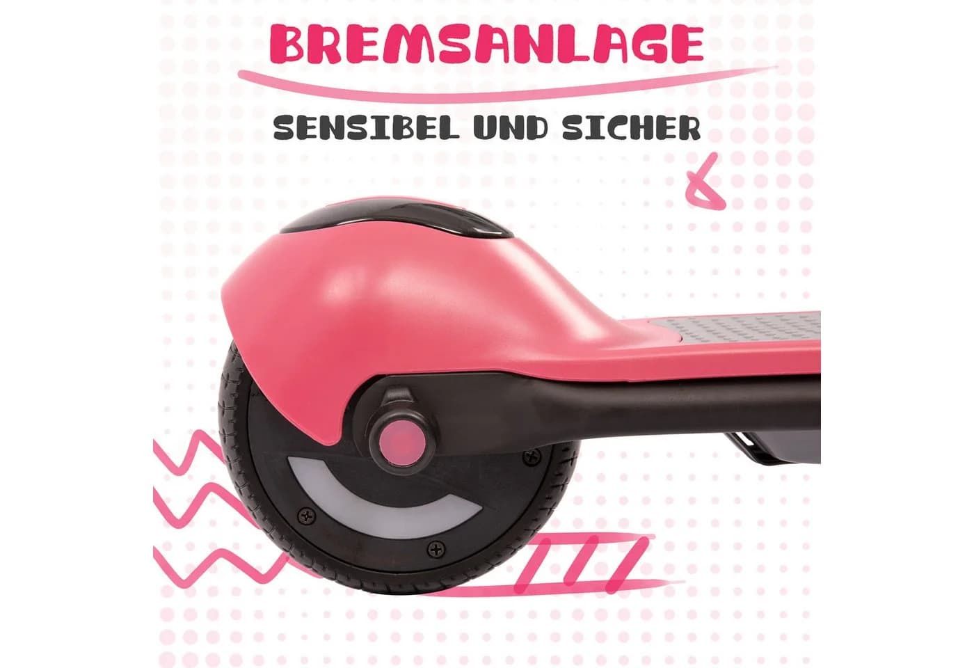Vankel Elektro-Kinderroller Cityroller, E-Scooter für Kinder, 6-12 Jahre, Bluetooth, Bunte Lichter, 14km/h, bis zu 10km, nur 7kg, Tragfähigkeit 60 kg - Bild 5