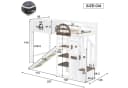 Odikalo Hochbett 90x200 Kinderbett mit Rutsche und Stauraum Bild 5