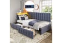 Odikalo Schlafsofa Daybett Stauraumbett USB Schubladen Grau/Beige Bild 3