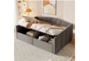 Odikalo Schlafsofa mit Bettkasten Grau Samt Bild 1