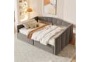 Odikalo Schlafsofa mit Bettkasten Grau Samt Bild 2