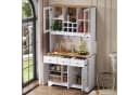 Odikalo Küchenbuffet Sideboard Hochschrank Weiß Holzmaserung Bild 2
