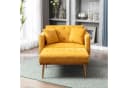Odikalo Schlafsofa Chaiselongue Loungesofa Sessel Polstersofa Velvet/Teddy Gelb Bild 1