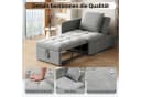 Odikalo Chaiselongue Loungesofa Beige Grau Verstellbar Bild 5