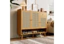 Odikalo Sideboard Anrichte Schuhschrank Natur Spanplatte Massivholzbeine Bild 2
