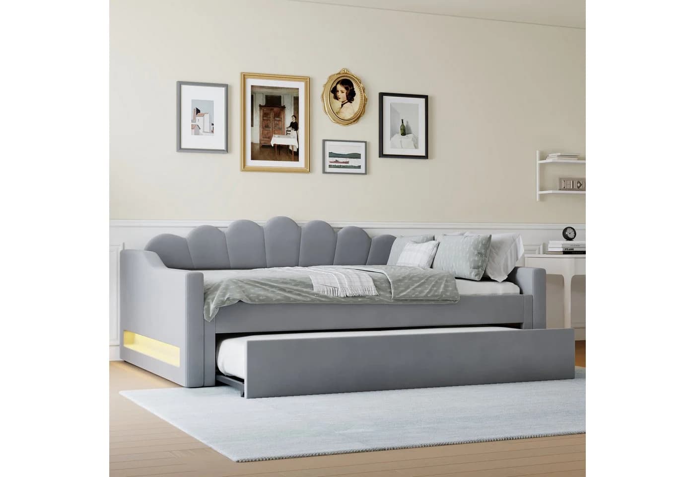 Odikalo Schlafsofa Schlafcouch 140x200 Ausziehbett Grau - Bild 3