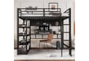 Odikalo Hochbett 140x200 Metallbett mit Schreibtisch Stauraum Bild 2