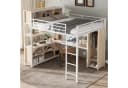 Odikalo Hochbett 140x200cm Metallbett mit Schreibtisch Bild 1