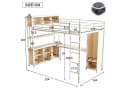 Odikalo Hochbett 140x200cm Metallbett mit Schreibtisch Bild 5