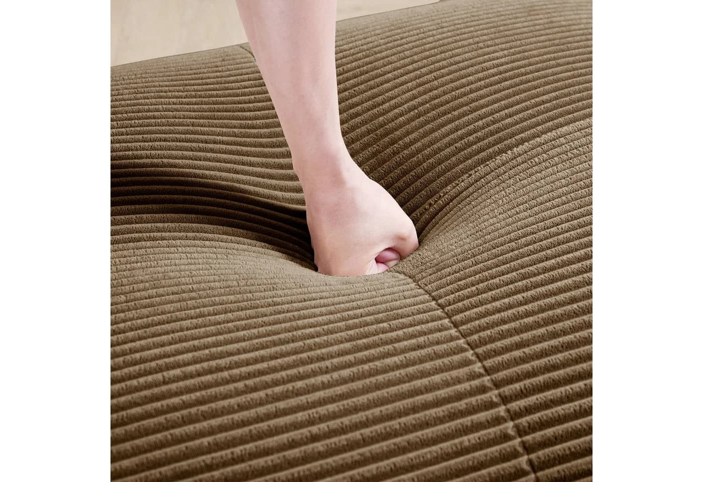 Odikalo 2-Sitzer Polstersofa Chaiselongue Mehrfarbig, 82'' Loveseat-Sofa aus Cordsamt - Bild 3