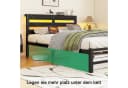 Odikalo Polsterbett Metallbett mit LED-Beleuchtung und USB-Anschlüssen Schwarz Bild 4