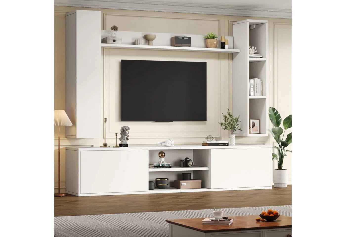 Odikalo Wohnwand Mediawand TV-Schrank Weiß - Bild 3