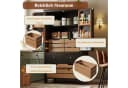 Odikalo Küchenbuffet 80x40x140cm Schwarz/Weiß 5 Schubladen Bild 3