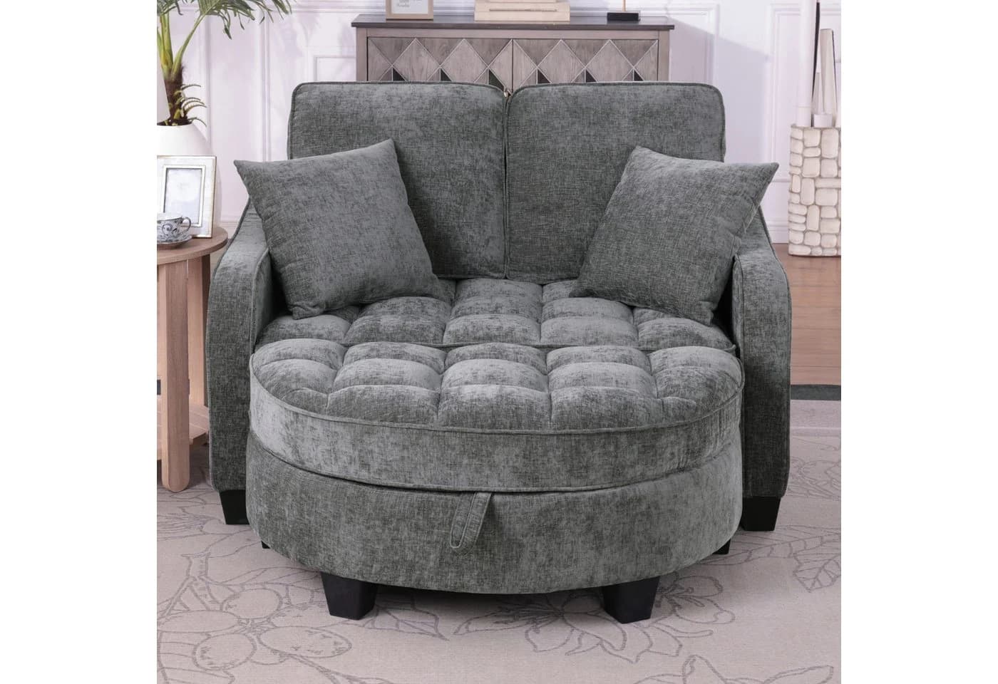 Odikalo Schlafsofa Multifunktional 2-in-1 Grau Eukalyptus - Bild 3